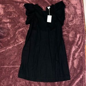 a new day Black Sunday casual dress with ruffle sleeves